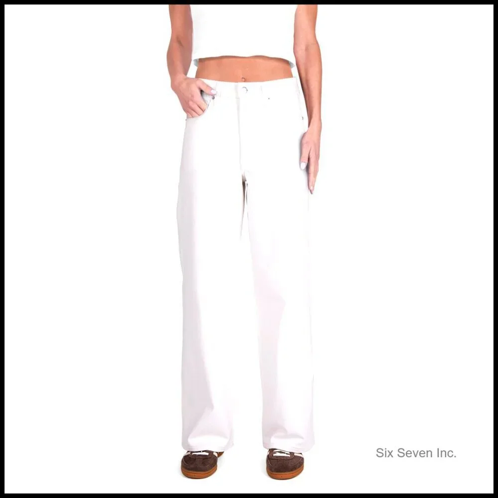 High Rise Loose Straight Jeans Wide Leg Pants Y2K Chic Minimal Style